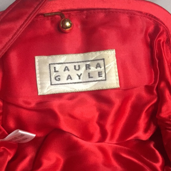 Laura Gayle Red Satin Wrist Purse - Picture 2 of 3